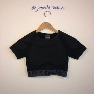 Gymshark | Flex Crop Top | Black Marl